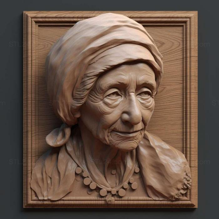 Characters (Old Lady 3, HERO_1247) 3D models for cnc